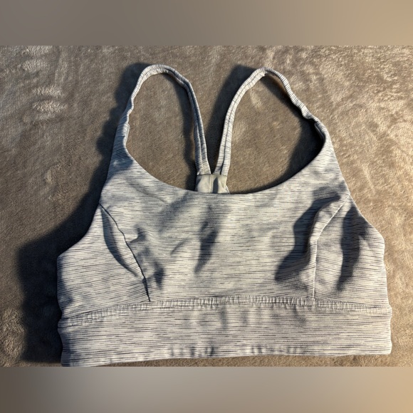 lululemon athletica Other - lululemon athletica Light Gray Striped Sports Bra